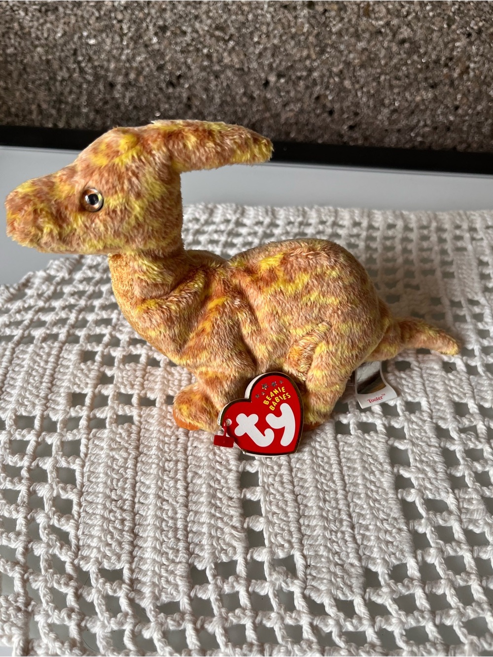 Ty beanie baby Multicolor Yellow & Orange Dinosaur Plush Beanie Baby